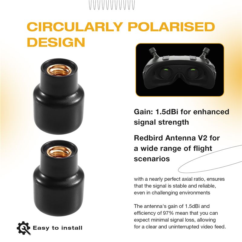 2Pcs 5.8G Redbird V2 Antenna R - огляд і ціна Drone Racing Goggles